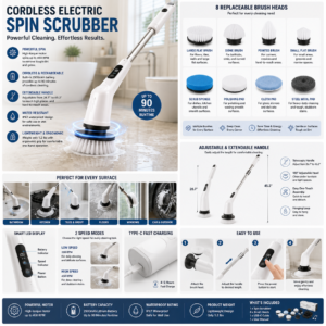 Cordless Electric Spin Scrubber