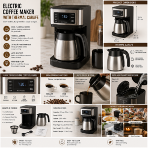Electric Coffee Maker with Thermal Carafe