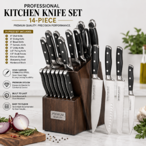 Professional Kitchen Knife Set with Block (14-Piece)
