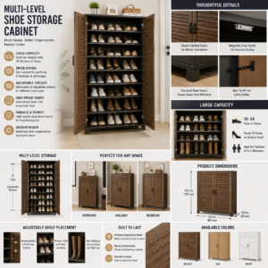 Multi-Level Shoe Storage Cabinet