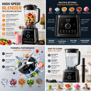 High-Speed Blender with Multiple Settings